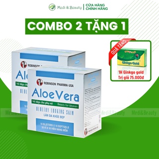 Combo 2 hộp Dưỡng da, Thải độc, Ngăn Lão Hóa ALOE VERA Sữa Ong Chúa hộp 100 viên