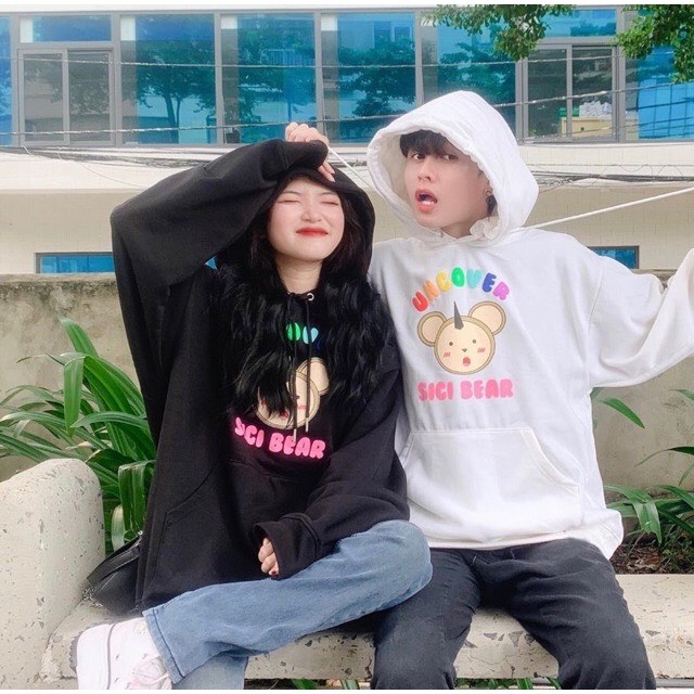 Áo Hoodie Không Xù lông Dành Cho Nam Cho Nữ Có Mũ Chất Nỉ Form rộng Unisex Sici Bear 123SHOP | BigBuy360 - bigbuy360.vn