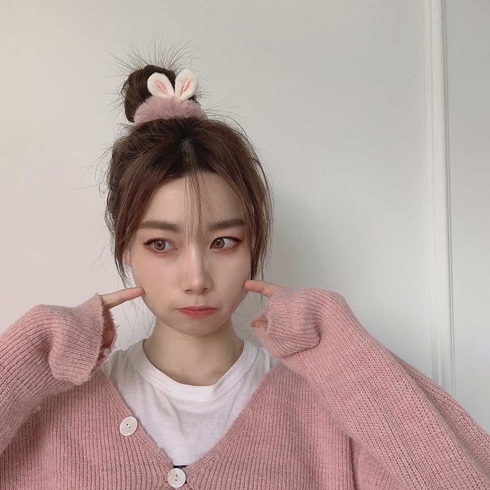 Cột tóc tai thỏ lông mềm dễ thương xinh xắn Unnie CT002
