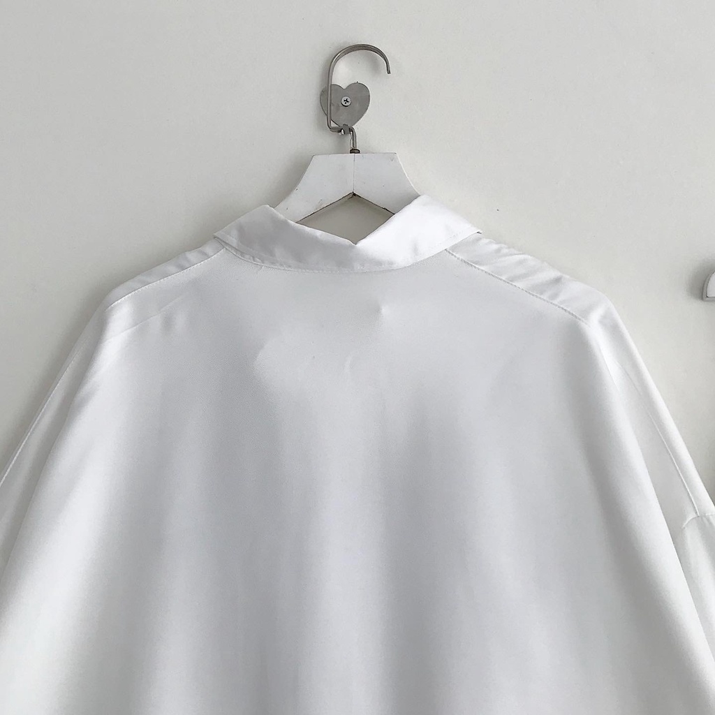 Áo Sơ Mi Trắng Nữ Dài Tay JEM CLOSET Sơ Mi Form Rộng Cổ Bẻ Trơn Basic JINSUK Phối Gile Hay Khoác Ngoài Đều Cực Xinh 1987