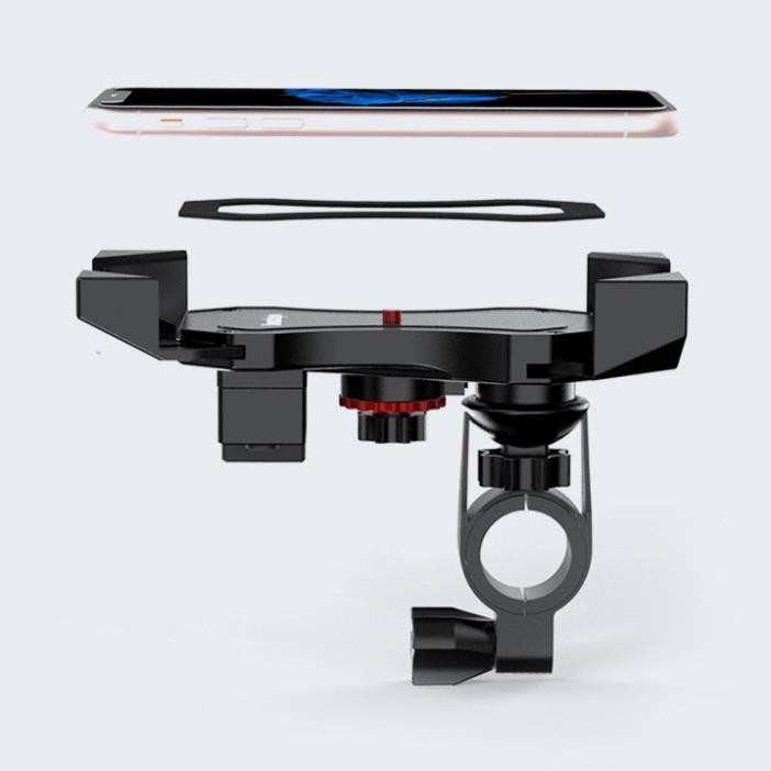 Kẹp điện thoại giá đỡ điện thoại gắn trên xe máy xe đạp có hỗ trợ sạc gắn bình ác quy | BigBuy360 - bigbuy360.vn