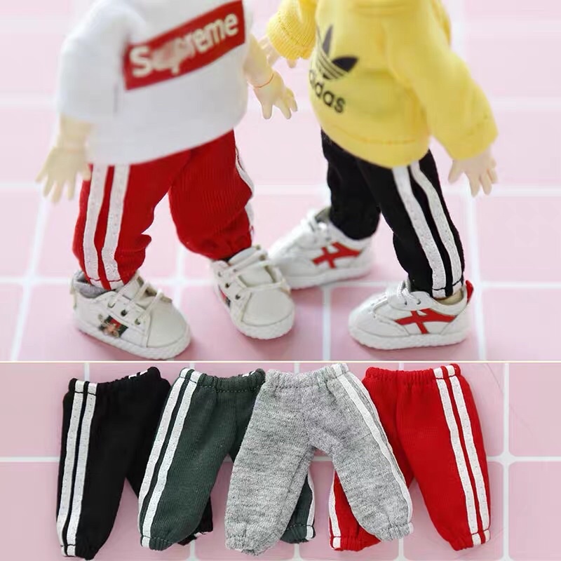 Quần thun dài viền sọc thể thao cho búp bê ob11,ymy,ddf...nendoll