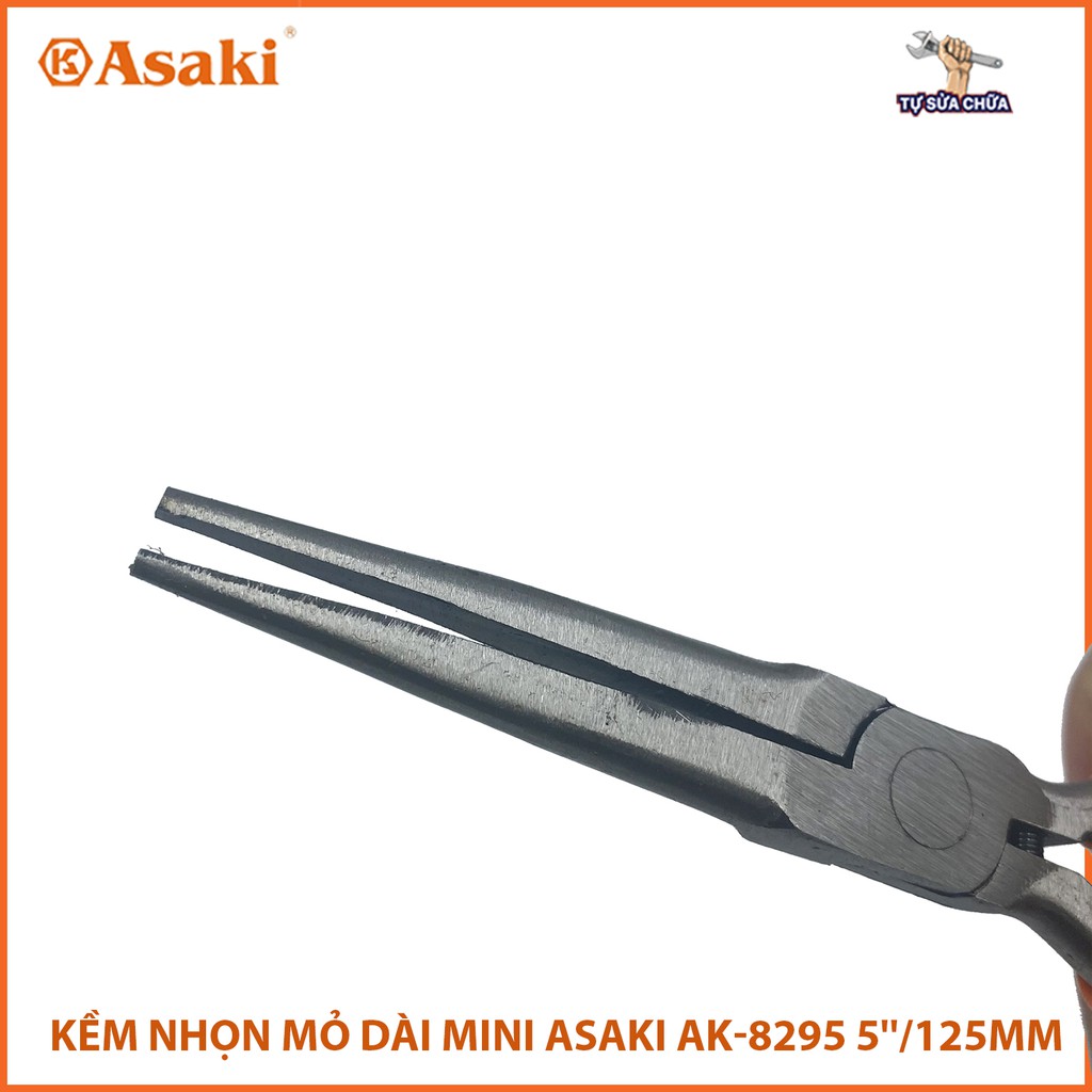 Kềm Kìm nhọn mỏ dài mini Asaki AK-8295 5 inch 125mm