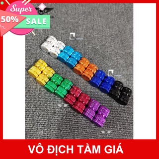 HCM- (3286) - Bộ 2 Nắp Chụp Van Vòi Nhôm Màu CNC Kiểu Dáng K8 Gắn Mọi Loại Xe