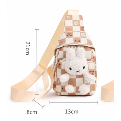 Túi Đeo Chéo Ngực Hình Thỏ Dễ Thương Xinh Xắn Cho Các Bé
