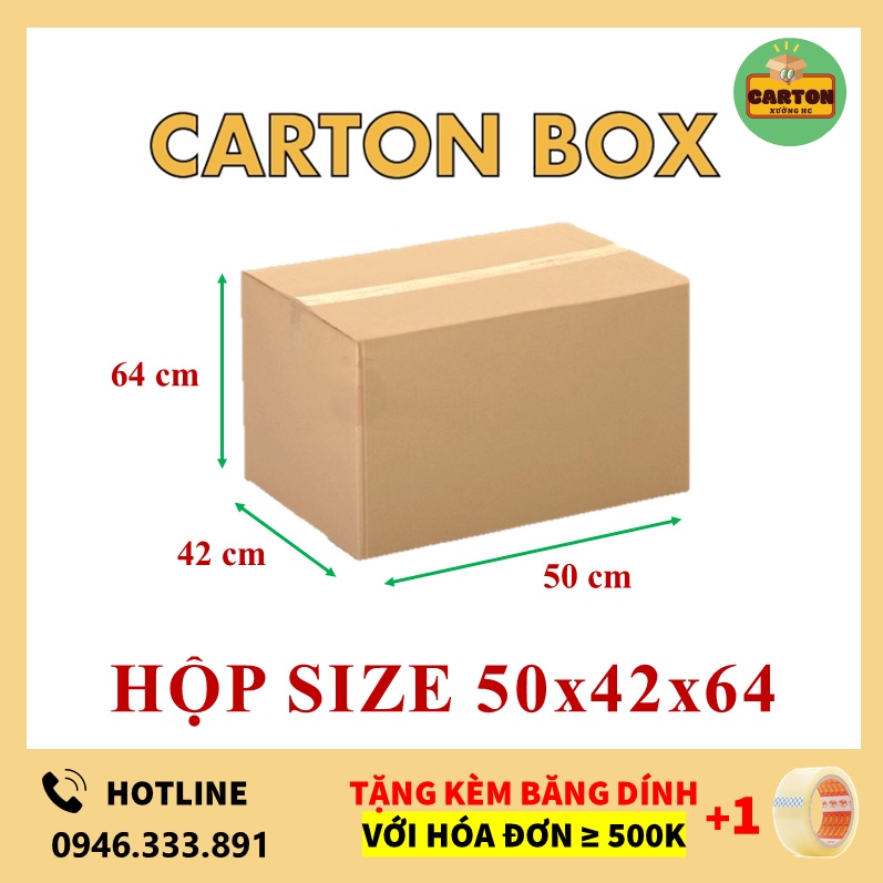 Thùng Carton 50x42x64 Size Lớn Đóng Hàng - Chuyển Nhà, Hộp Carton Giá Rẻ chỉ từ 599đ/h