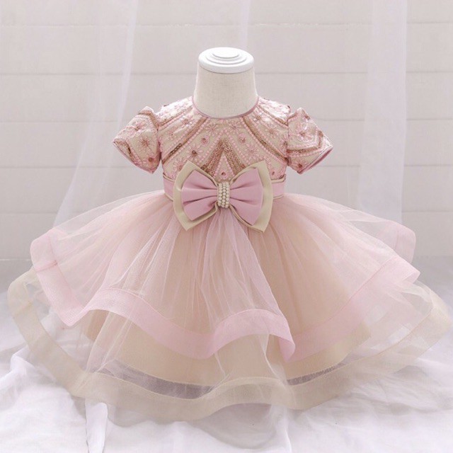 Đầm Công Chúa Cao Cấp: Tay Ngắn vs Khoét Vai, Đính Nơ vs Phối Ren... Cho Bé Từ 0-24 Tháng Tuổi.