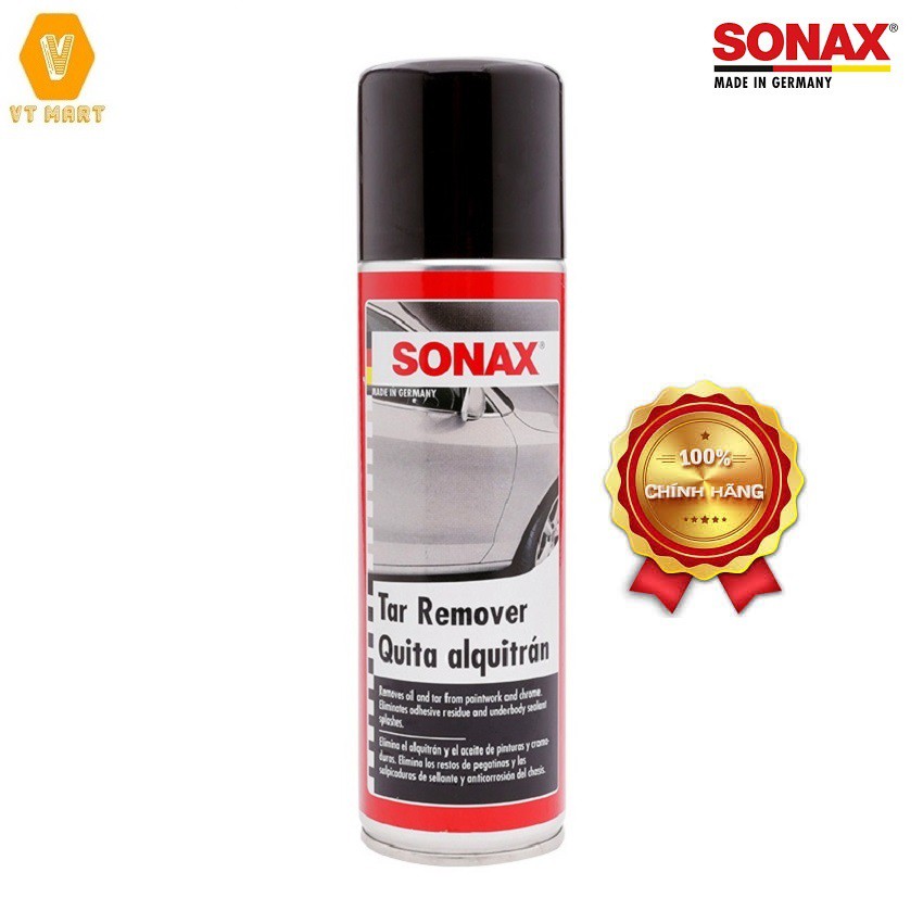 Dung dịch tẩy nhựa đường và băng keo Sonax Tar Remover 300ml 334200 loại bỏ nhựa đường, keo dính và các vết bẩn cứng đầu