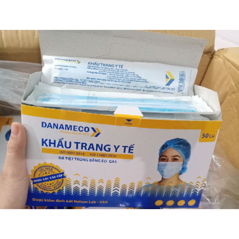 Khẩu trang Danameco TIỆT TRÙNG EO.GAS, MÀNG LỌC CAO CẤP 1 gói/1 cái | BigBuy360 - bigbuy360.vn