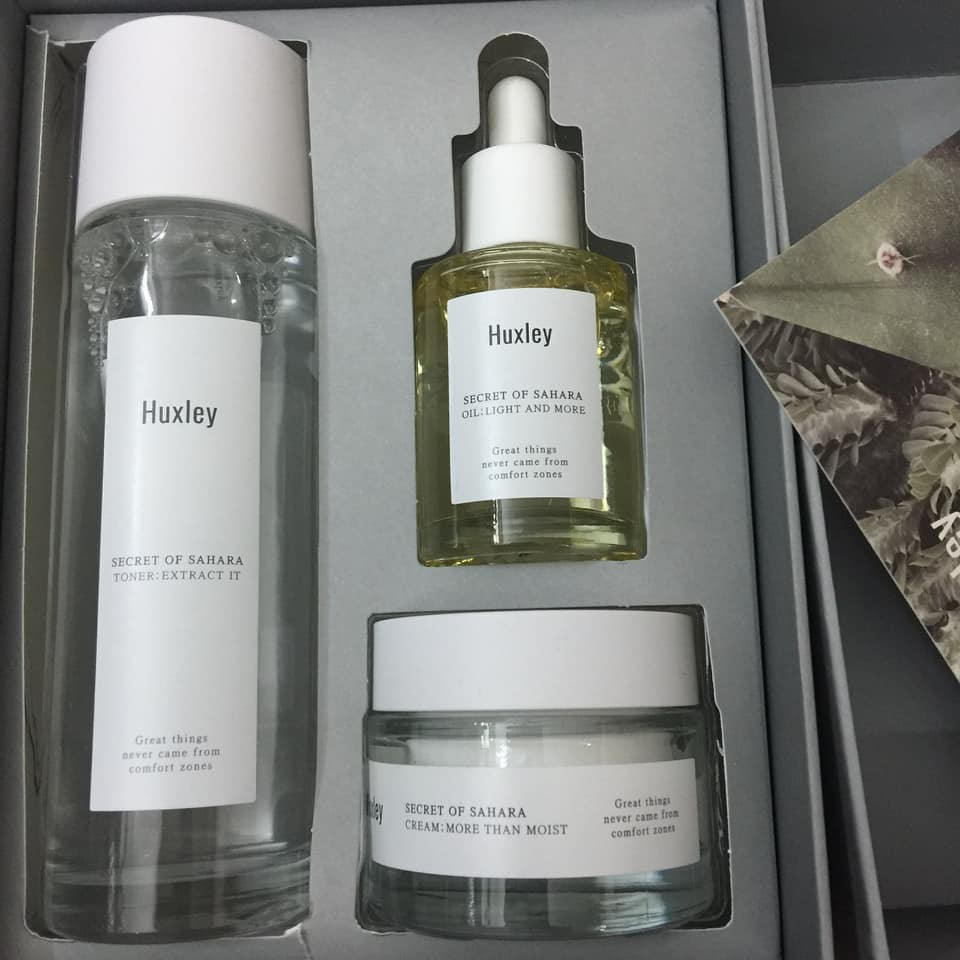 Bộ dưỡng da HUXLEY Kem Dưỡng Huxley Toner Huxley Serum Huxley Cream Anti Gravity - Huxley Oil Essence...) (Tách sét)