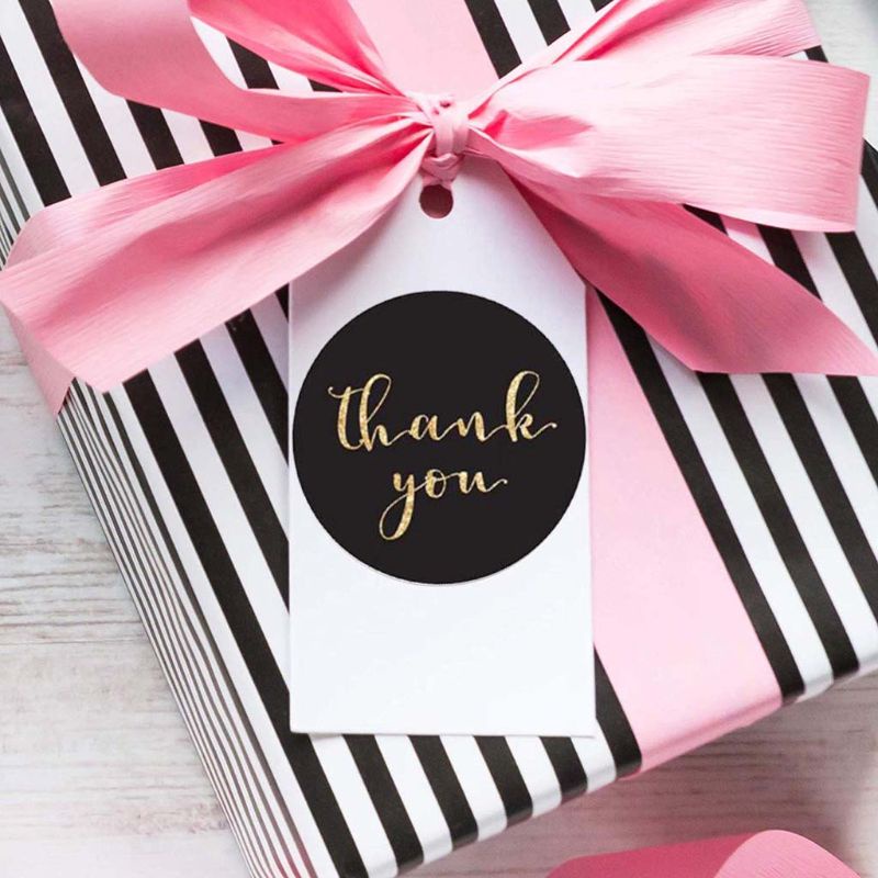 Cuộn 500 Sticker Tròn In Chữ Thank You Trang Trí Thủ Công Đa Ứng Dụng