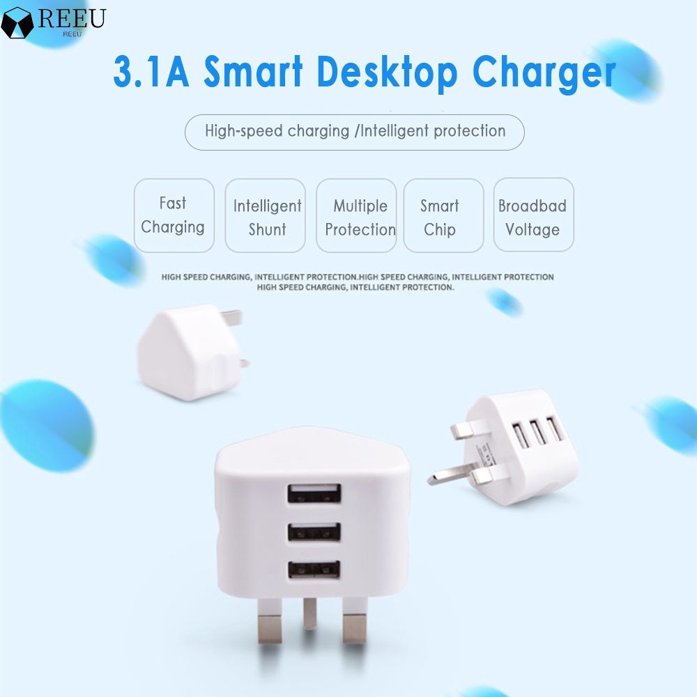 Phích Cắm Sạc 3 Cổng Usb