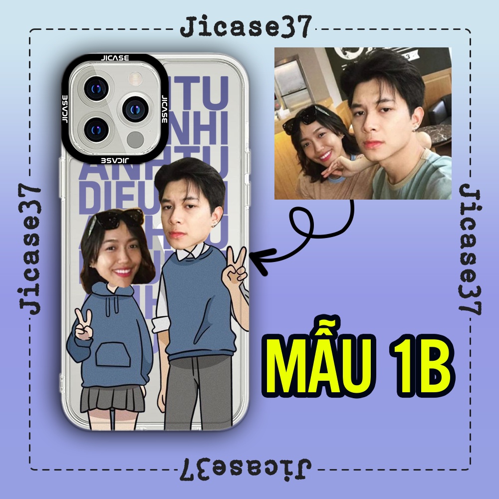 Ốp lưng iPhone cặp đôi ghép mặt in theo yêu cầu Jicase 6plus/6splus/7/7plus/8/8plus/x/xs/11/12/13/14promax