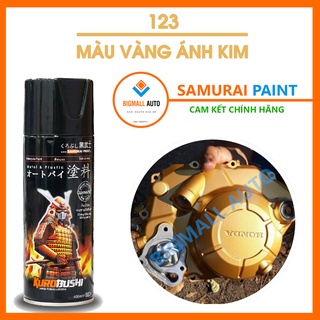 Chai sơn 123 màu vàng đồng ánh kim - Sơn xịt Samurai