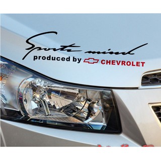 Bộ 2 Tem dán Sport trang trí cho ô tô Chevrolet (Đen đỏ) - Tặng 1 khăn lau nội thất