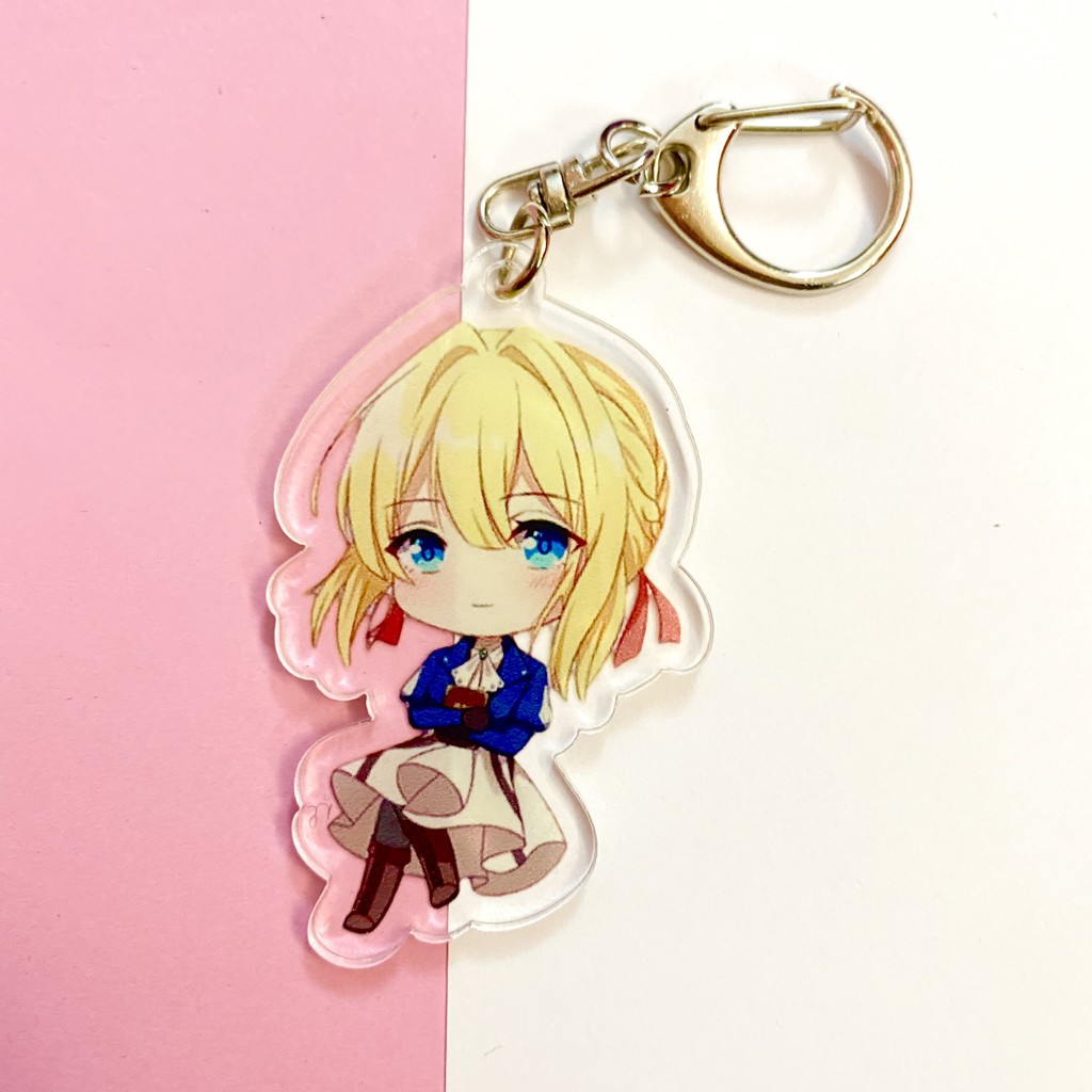 ( Mica trong acrylic ) Móc khóa VIOLET EVERGARDEN quà tặng xinh xắn dễ thương in hình anime chibi