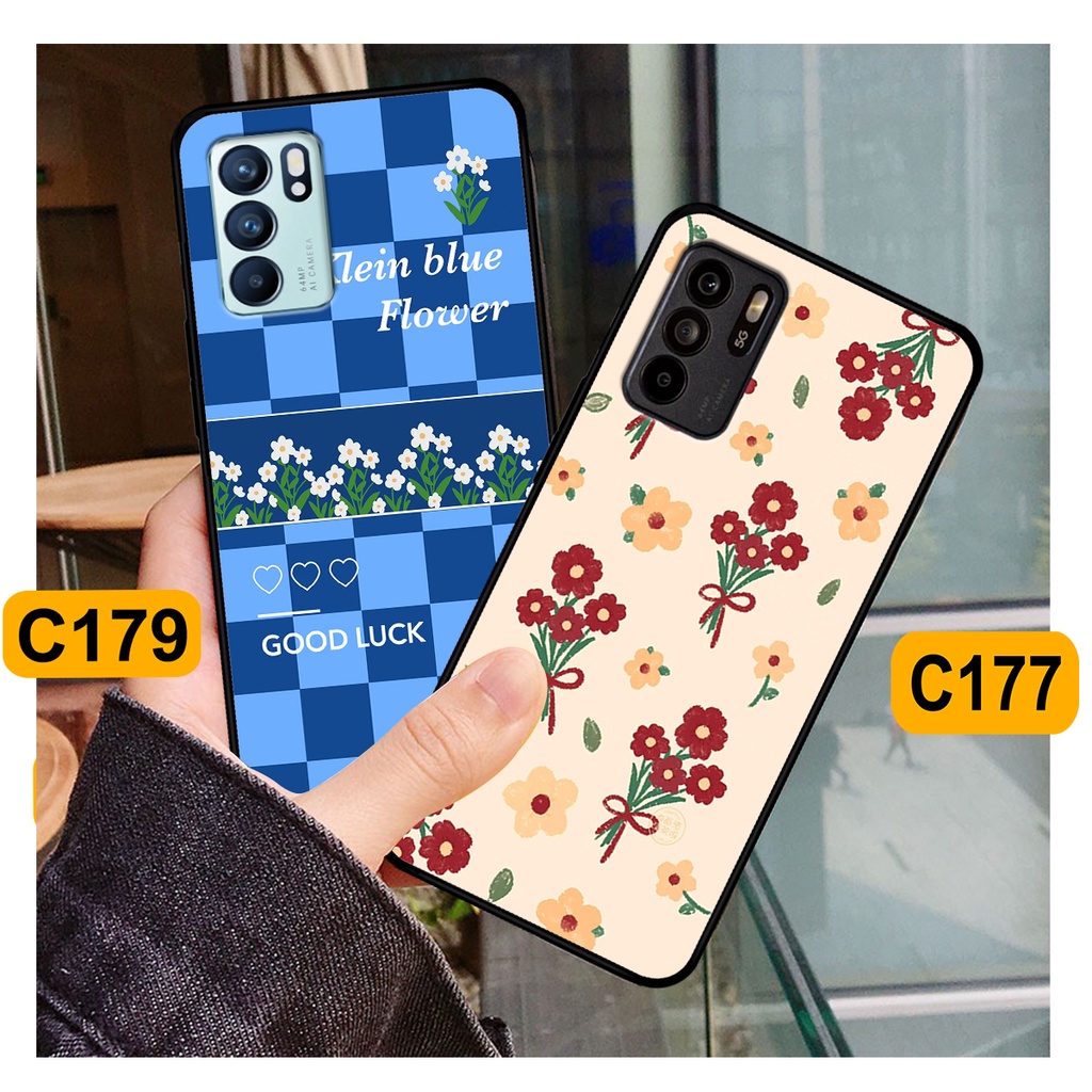 Ốp Oppo Reno 6 / Reno 6Z 5G  in hình hoa cỏ nhẹ nhàng,họa tiết caro xinh xắn.ốp lưng chống sốc