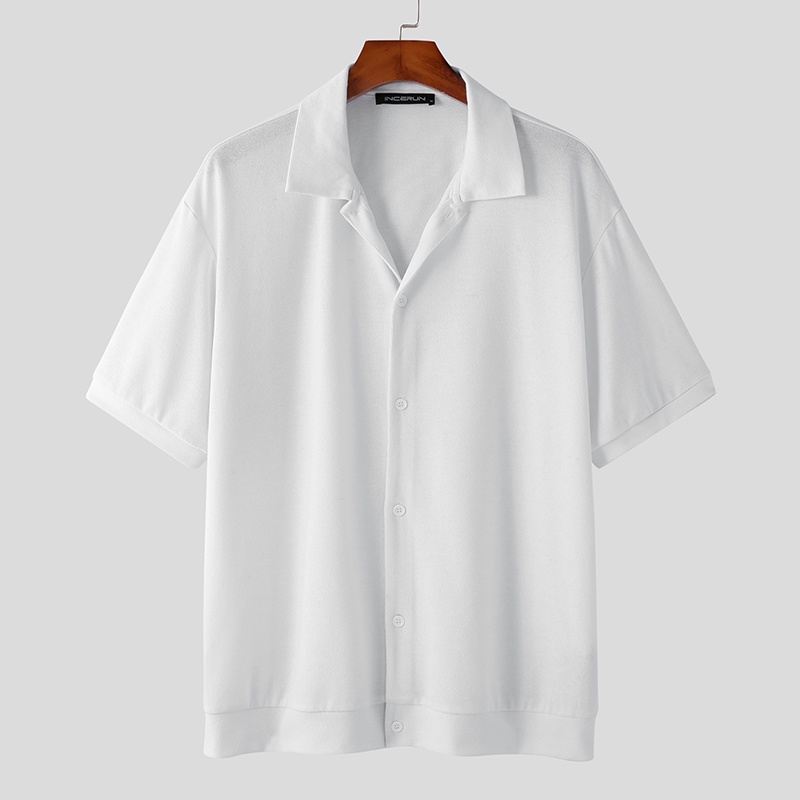 Áo Sơ Mi Ngắn Tay Màu Sắc Đơn Giản Cho Nam
