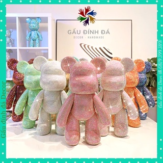 Gấu đính đá Bearbrick handmade size 23cm, Hàng cao cấp, đầy đủ phụ kiện, Dành cho mọi lứa tuổi