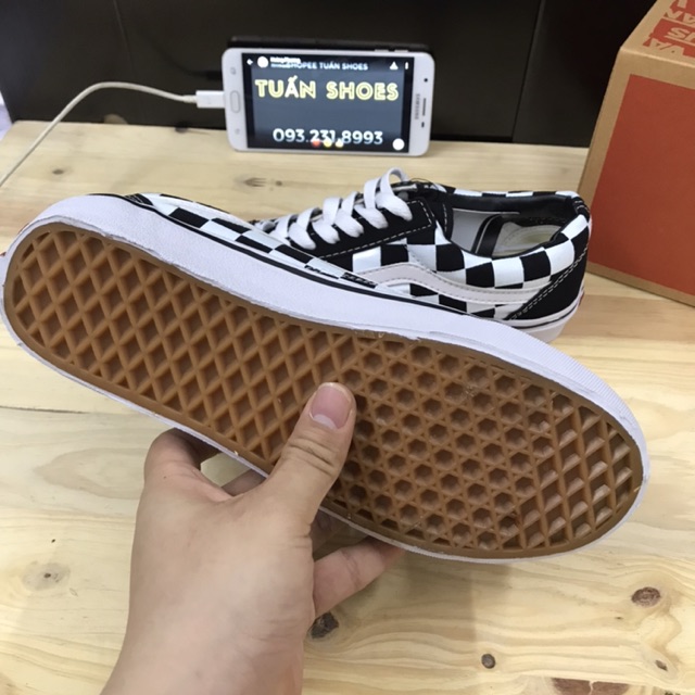 [TẶNG HỘP+LỌ TẨY] GIÀY Thể thao skull CARO đen trắng nam nữ | BigBuy360 - bigbuy360.vn