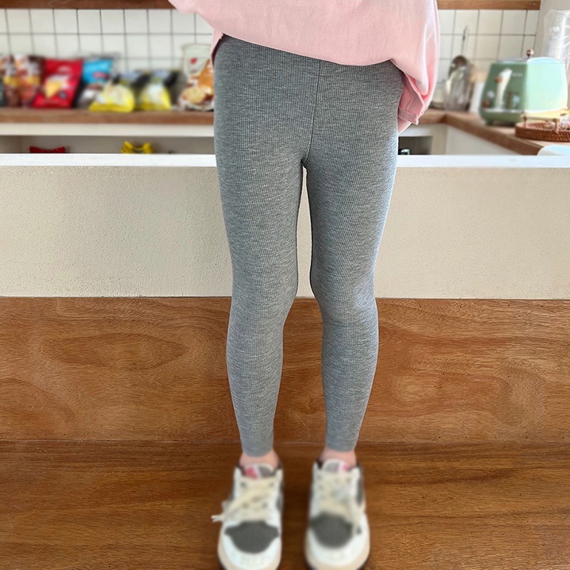 Quần Legging Tập Yoga Lưng Thun Co Giãn Màu Trơn Dành Cho Bé Gái