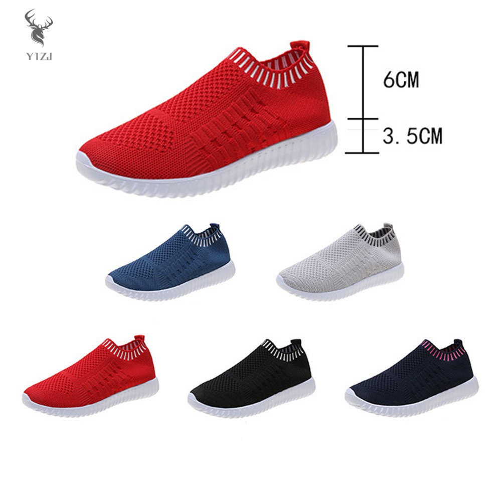 COD&amp; Summer Shoes Men Couple Casual Shoes Fashion Lightweight Breathable Walking Sneakers Slip-on Men Mesh Flats Shoes