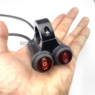 Công Tắc Ghi Đông Có Đèn, Có Cos Pha Gắn Xe Máy 12V ( Q6 )