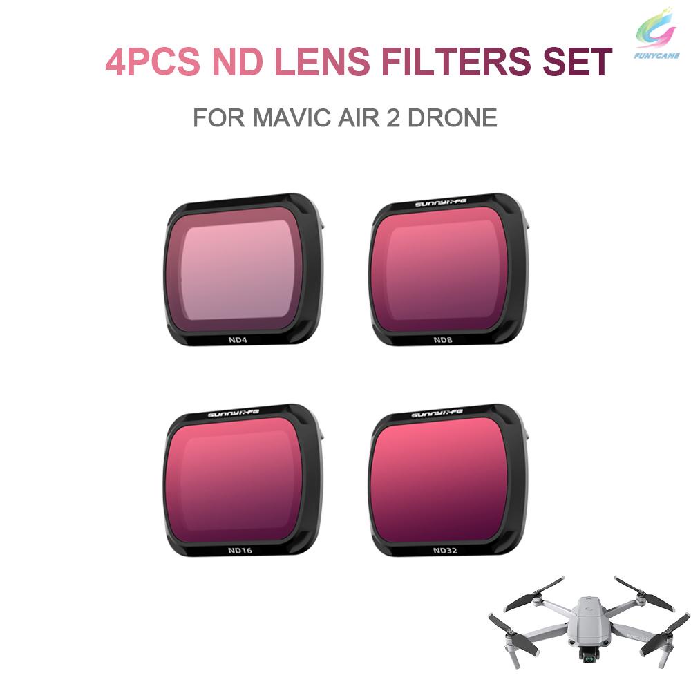 for DJI Mavic Air 2 Drone 4pcs ND Lens Filter Set ND4 ND8 ND16 ND32 Filter Combo Multi-Coated Filters Camera Lens Glass[fun]