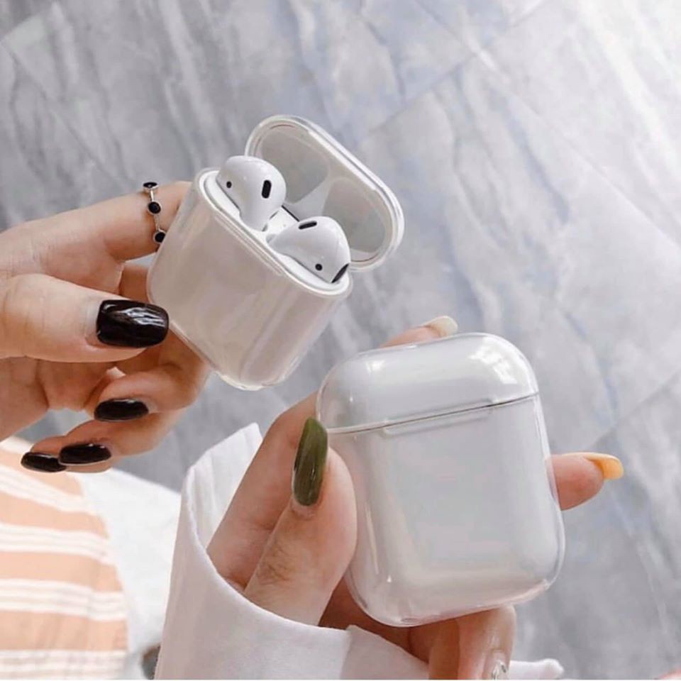 Vỏ Case bọc bảo vệ Airpods 2/1, Aripods pro 3 dẻo trong suốt, tặng kèm móc treo