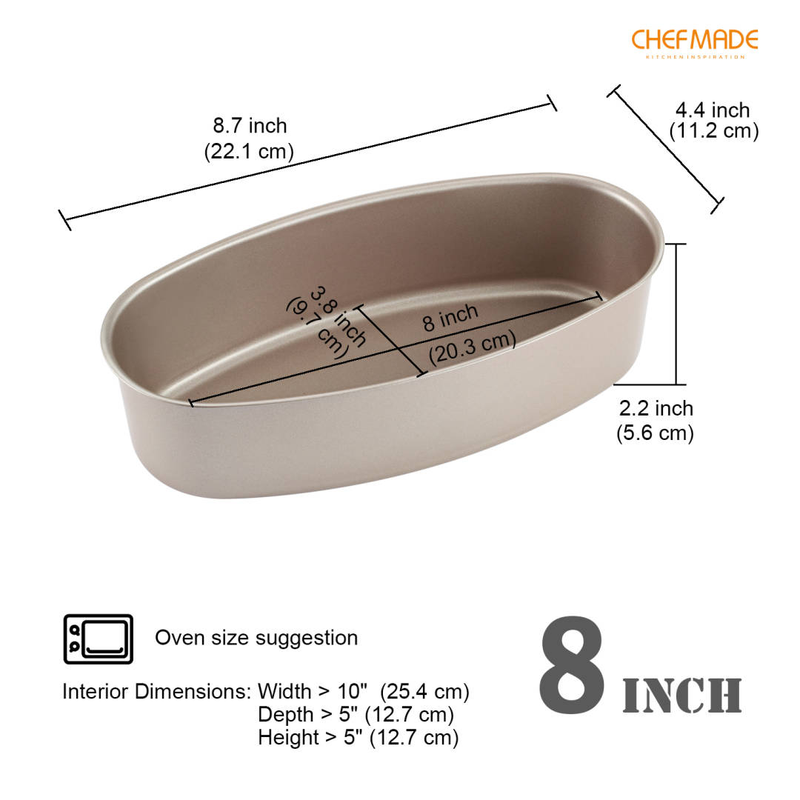 Khuôn làm bánh phô mai CHEFMADE khuôn làm bánh mì chảo nướng chống dính đồ làm bánh  bánh mì hoa cúc pháp khuôn oval WK9062