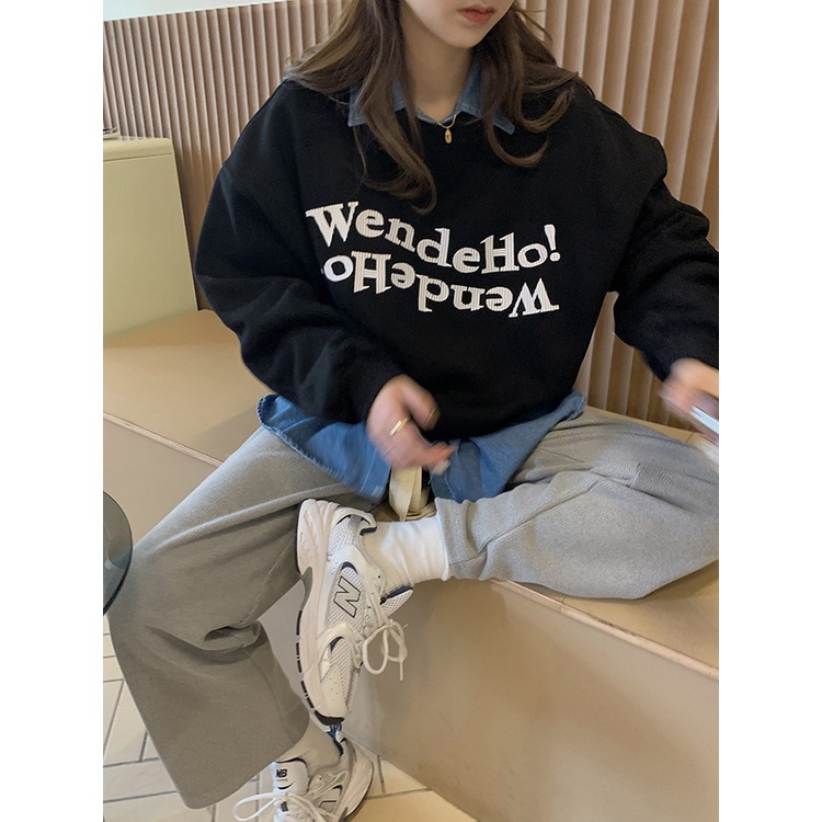 Áo Sweater nỉ nữ Hàn Quốc Áo Nỉ nữ Cao cấp Form rộng Ulzzang Thời trang In chữ Thu Đông | BigBuy360 - bigbuy360.vn