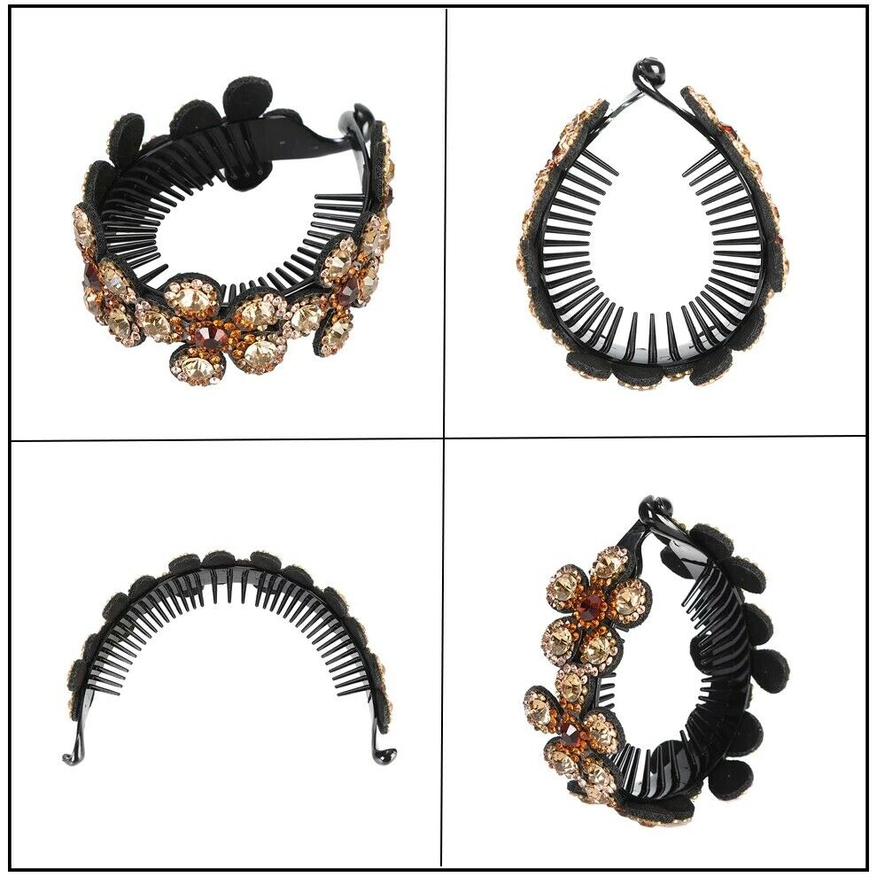 Kẹp Tóc Trang Trí Hình Đính Đá Nhân Tạo Phong Cách Cổ Điển