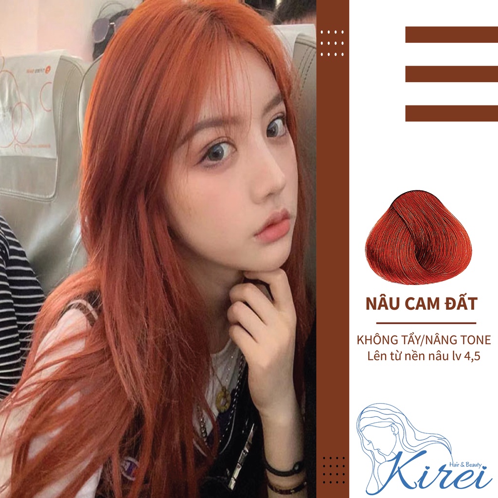 Thuốc nhuộm tóc màu NÂU CAM ĐẤT không cần tẩy/nâng tone Kirei Hair, KireiHair, KIREIHAIR