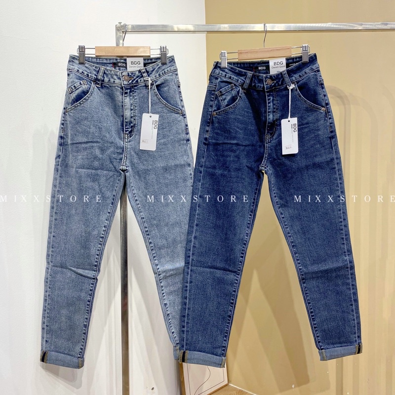 Quần Jean Nữ Baggy Lưng Cao Màu jean wash lạ mắt chất co giãn thoải mái phong cách trẻ trung