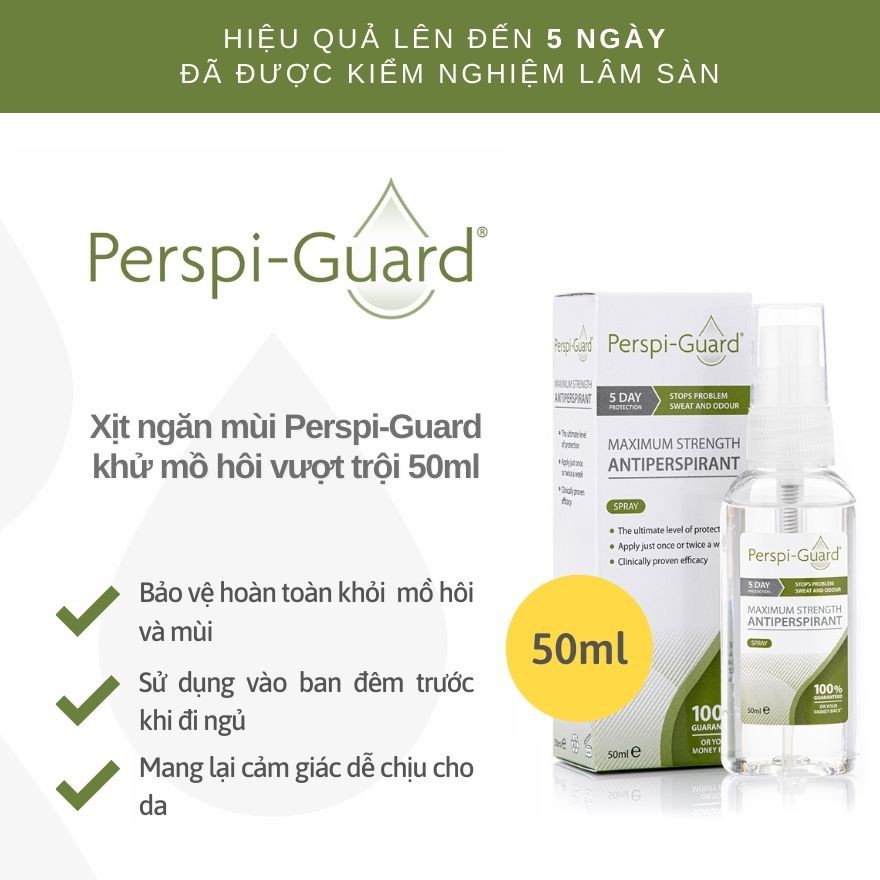 Xịt Ngăn Mùi Perspi-Guard Maximum Strength Antiperspirant Spray Khử Mồ Hôi Vượt Trội 30ml