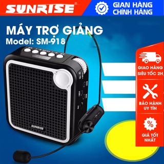 Loa máy trợ giảng không dây chính hãng sunrise SM-918 sóng UHF kèm 2 micro cao cấp chống nhiễu chống hú tốt