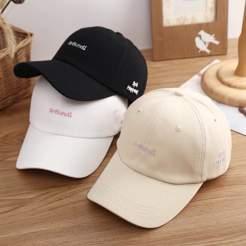 Mũ Lưỡi Trai Vải Cotton Thêu Chữ Thời Trang Unisex Mùa Xuân 2021