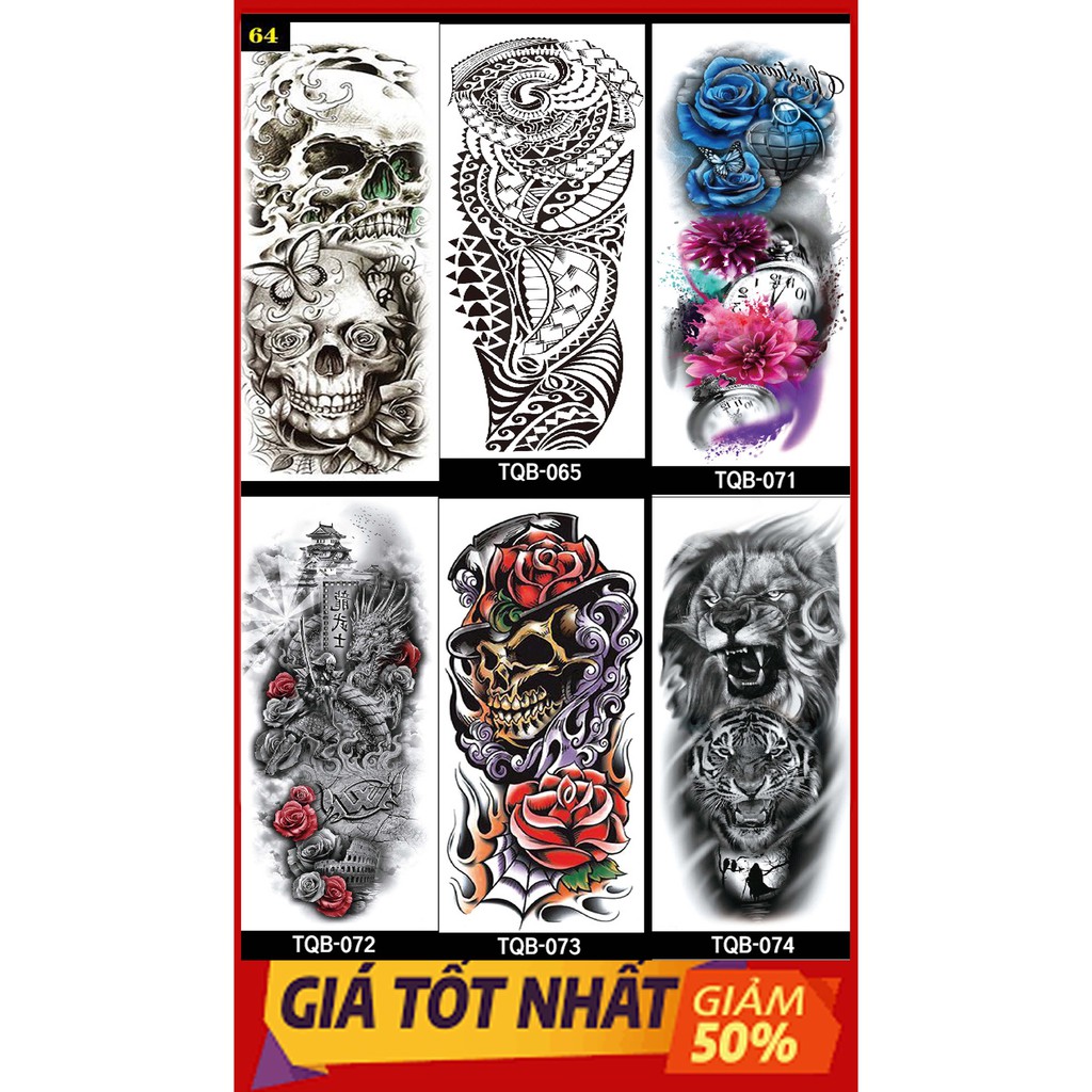 Hình Xăm Dán Nửa Lưng, Kín Tay, Kín Chân Tổng Hợp 2