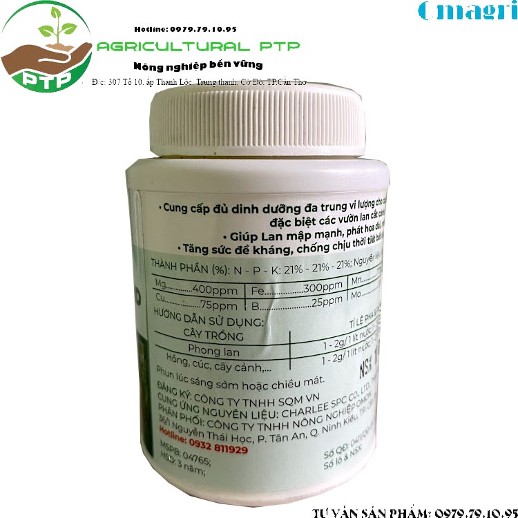 Phân bón hỗn hơp cao cấp ORCHID COMPLEX THAILAND 100G 21 - 21 - 21 Dinh dưỡng cân bằng cho phong lan ra hoa và cây cảnh