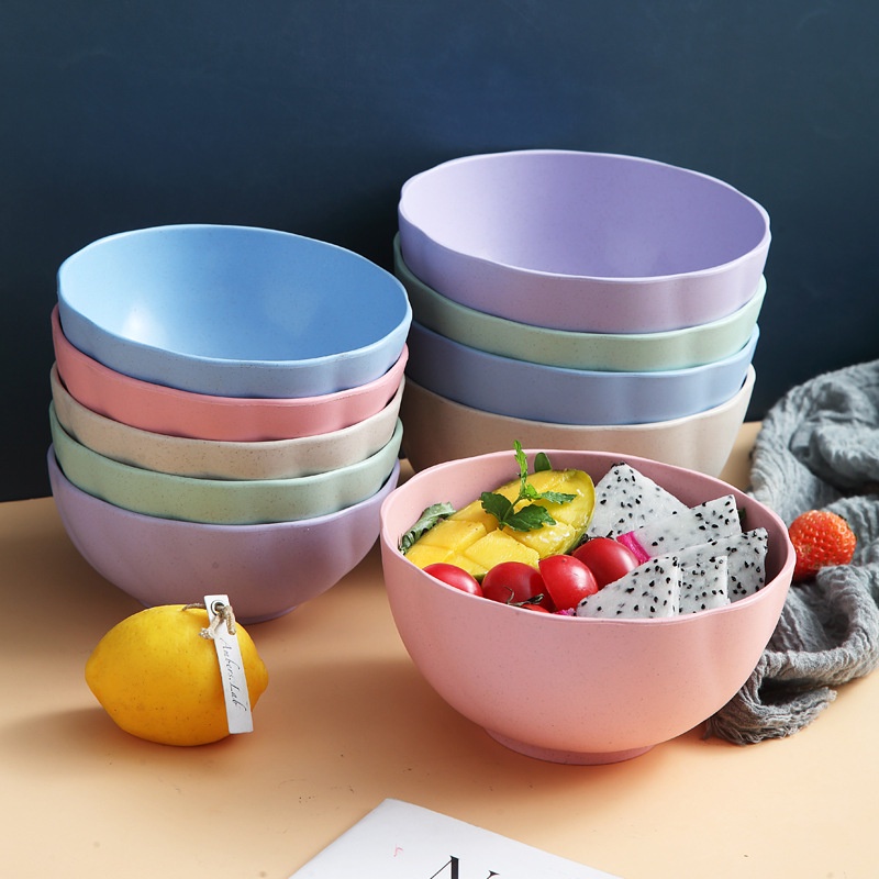 Bộ Bát Ăn Cơm Bằng Nhựa Lúa Mạch 13.5-15CM Phong Cách Nhật Bản