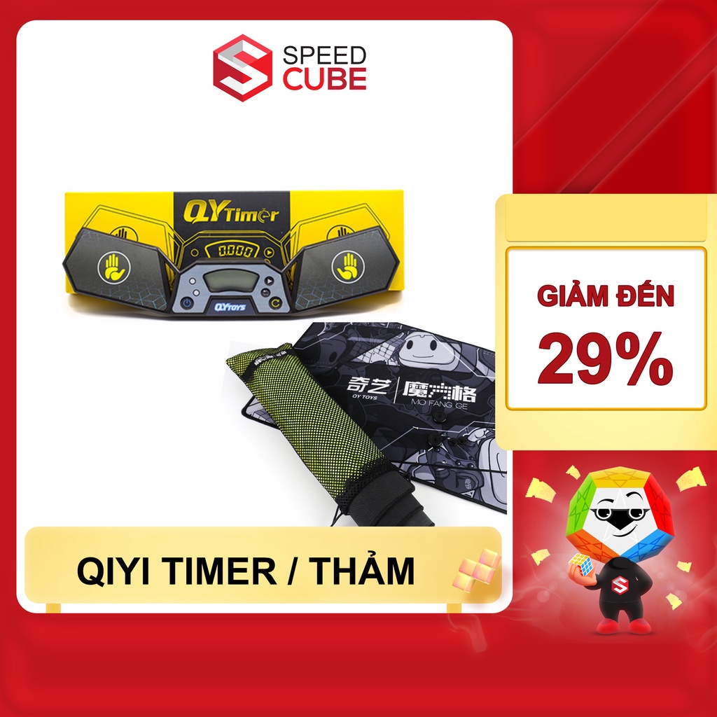 Đồng hồ bấm giờ QiYi Timer, Thảm Thi Đấu Rubik QiYi Mat - Shope Speed Cube