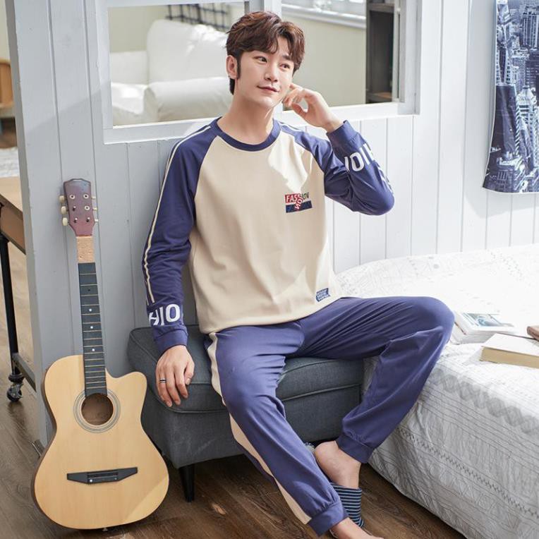 BỘ THU ĐÔNG NAM Chất vải Cotton 100% đồ ngủ nam mặc ở nhà được 4 mùa style Hàn Quốc trẻ trung 😍