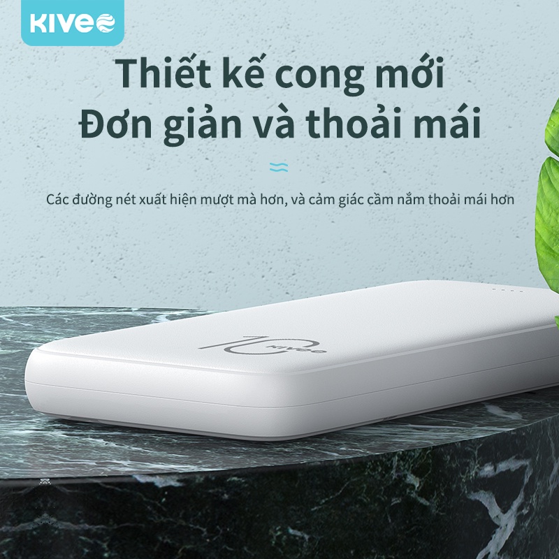 Pin dự phòng KV 10000mAh đầu ra cổng kép có cáp sạc