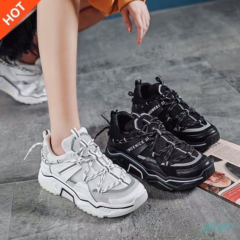 Giày Thể Thao Phản Quang MINSU CENICE M3801, Giày Sneaker Nữ Phản Quang Hot Nhất 2020 Thiết Kế Độc Đáo Cực Chất Ngầu