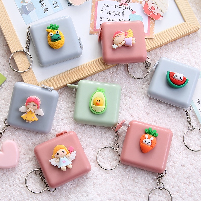 Thước dây cuộn cầm tay hoạt hình có thể làm móc khoá, đo eo, đo quần áo