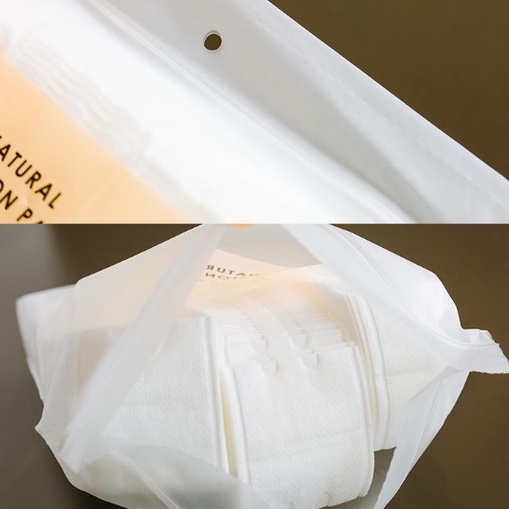 Bông Tẩy Trang 3 Lớp 222 Miếng Natural Cotton Pad Nhât Bản - Siêu Dày, Siêu Mềm Mịn