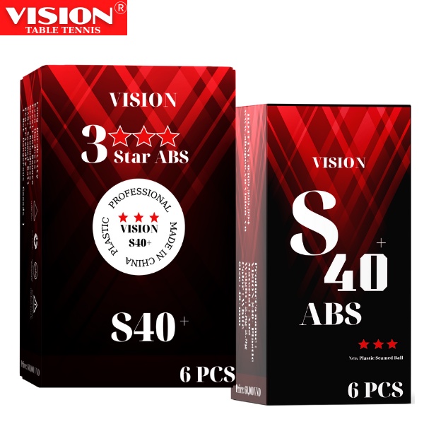 Bóng Thi Đấu VISION S40+ Thế Hệ Mới Plastic Professional Độ Bền Cao Hộp 6 Quả