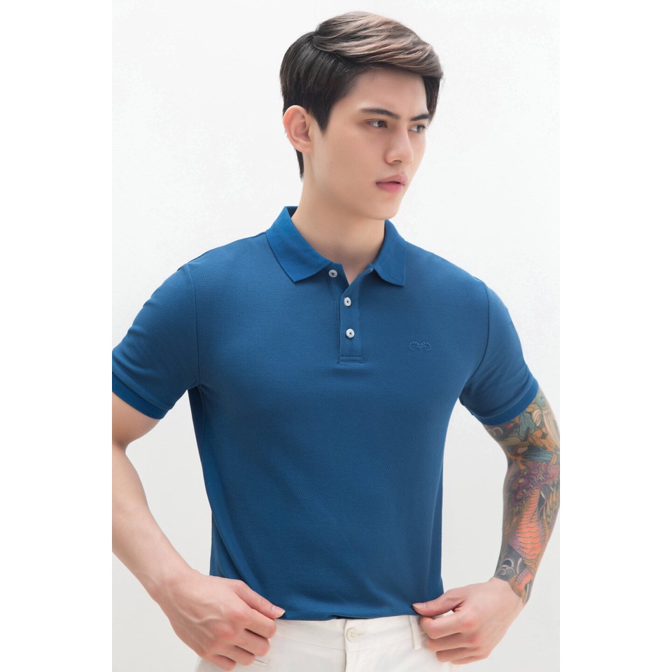 Áo Polo Americus Gosani Nam Cổ Bẻ Phom Slimfit Màu Xanh Coban