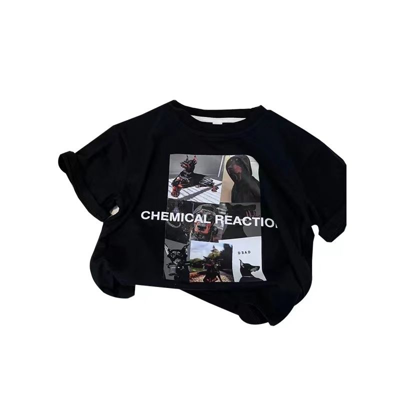 Áo Thun Tay Ngắn Cổ Tròn Thời Trang Mùa Hè 2022 Phong Cách Hàn Quốc Dành Cho Bé Trai Và Bé Gái