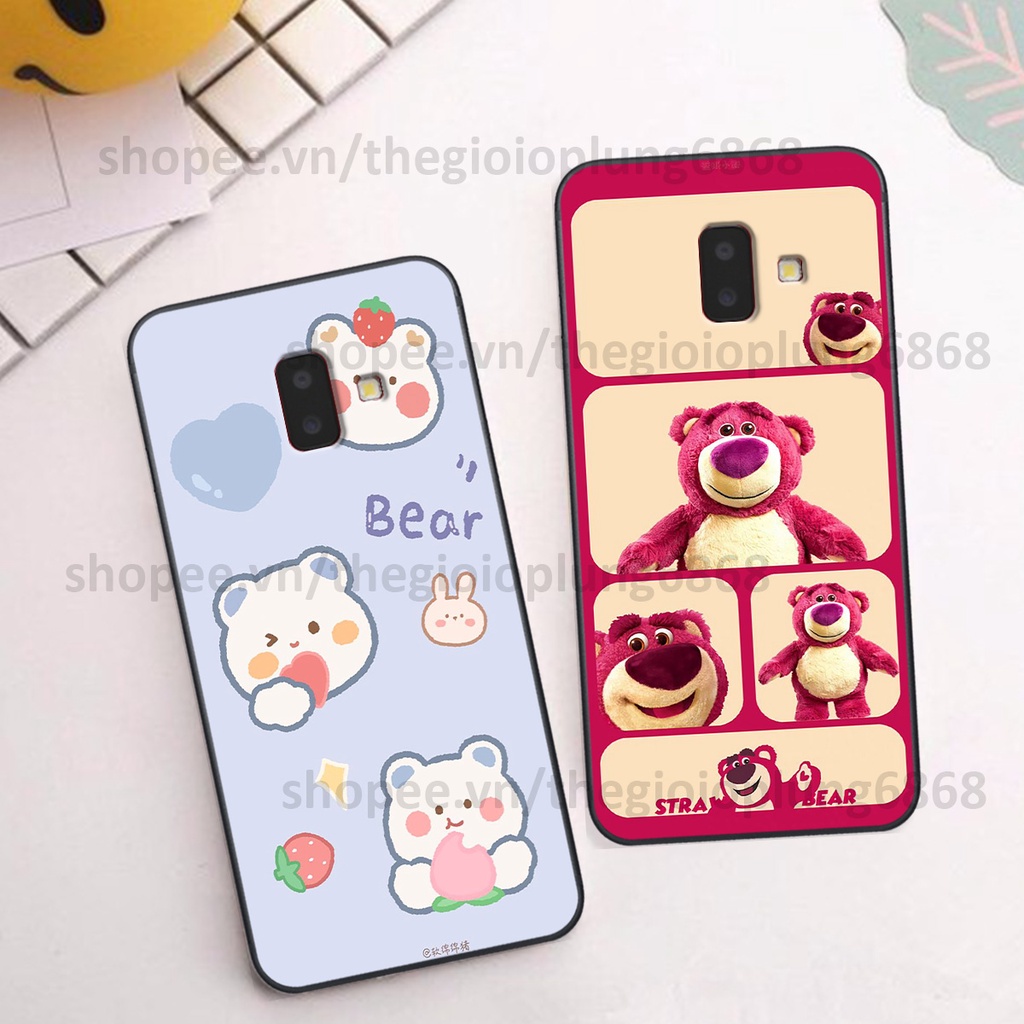 Ốp Samsung J6 2018 / J6 Plus / J6+ in hình caro gấu vịt cute dễ thương, đầy đáng yêu
